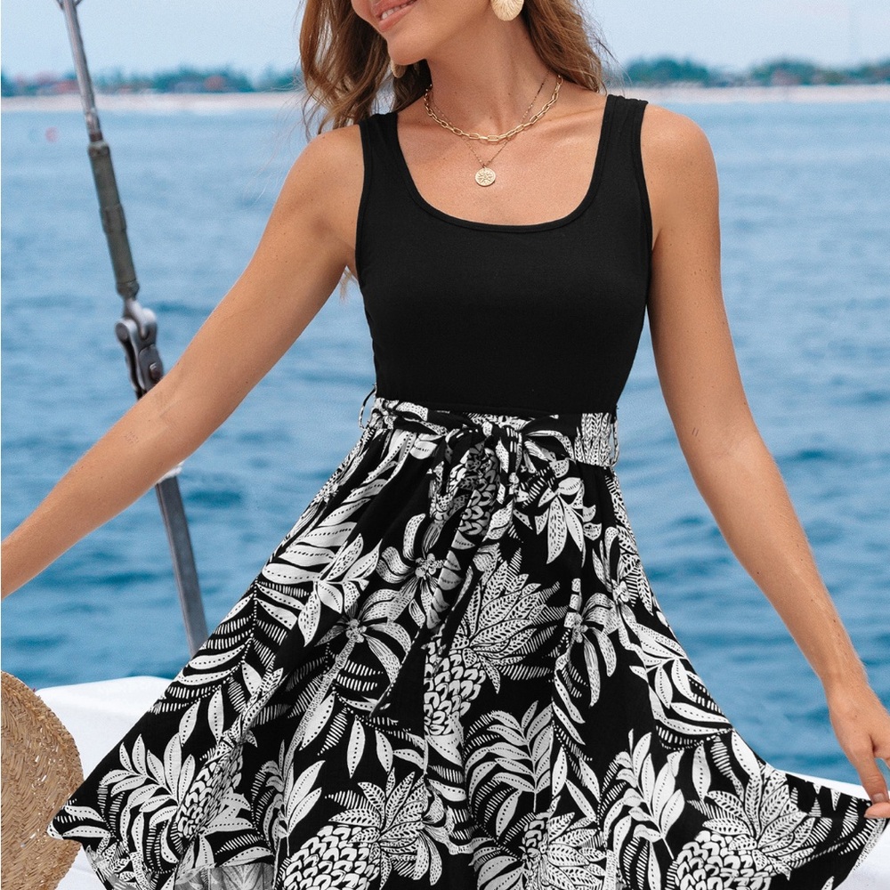 Cupshe Black and White Mini Dress